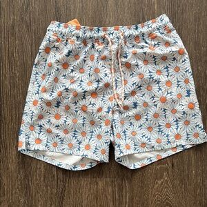 Goodfellow & Co Orange and Blue Swim Trunks Flamingo Print